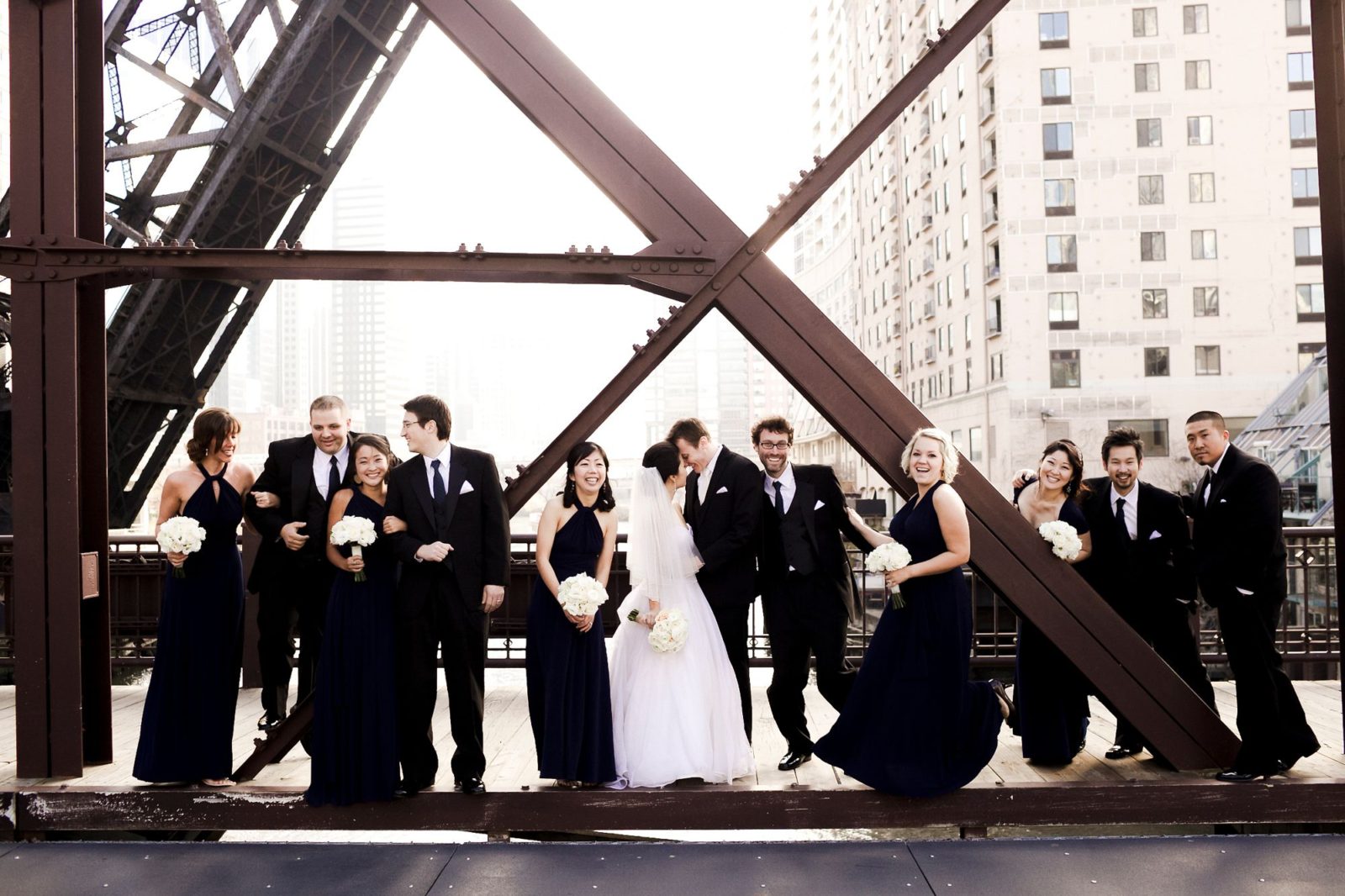 kinzie street bridge wedding photography