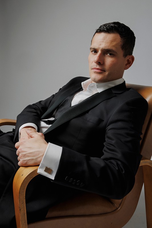 wgn news anchor dan ponce in a tuxedo