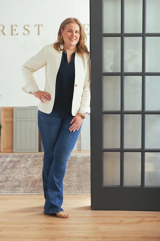 forest and glen owner emily reidy poses in her office on the north shore